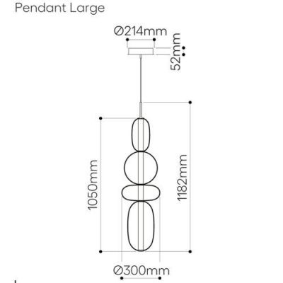 Bomma Pebbles Large Hanglamp - Configuratie 3 - Wit, groen - zwart