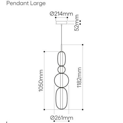 Bomma Pebbles Large Hanglamp - Configuratie 4 - Wit - zwart