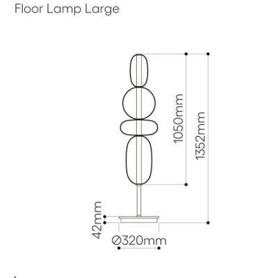 Bomma Pebbles Large Vloerlamp - Configuratie 2 - Zwart, wit - groen