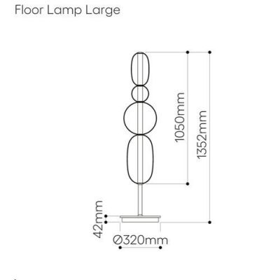 Bomma Pebbles Large Vloerlamp - Configuratie 4 - Wit - zwart
