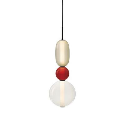 Bomma Pebbles Small Hanglamp - Configuratie 4 - Wit - rood
