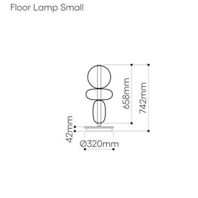 Bomma Pebbles Small Vloerlamp - Configuratie 3 - Wit - groen