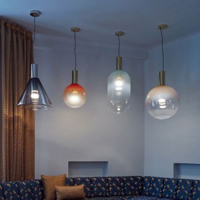 Bomma Phenomena Hanglamp - Cone - Rook grijs - goud