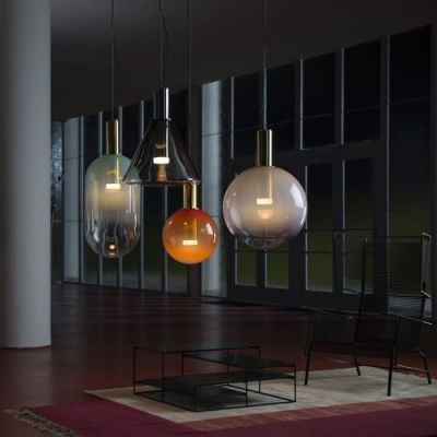 Bomma Phenomena Hanglamp - Cone - Rook grijs - zilver