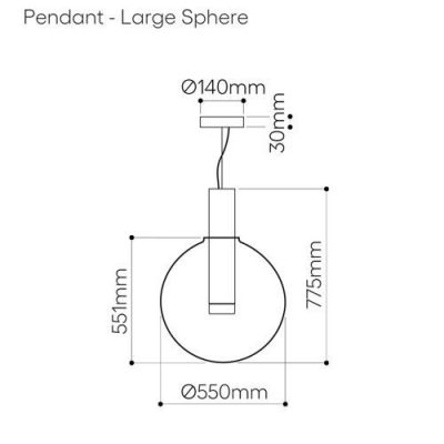 Bomma Phenomena Hanglamp - Large Ball - Helder - geborsteld zilver