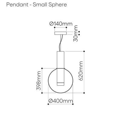 Bomma Phenomena Hanglamp - Small Ball - Rook grijs - goud