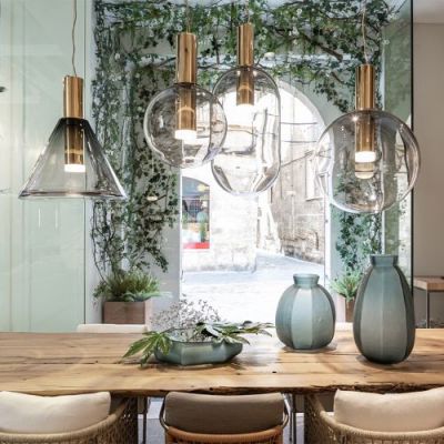Bomma Phenomena Hanglamp - Small Ball - Rook grijs - goud