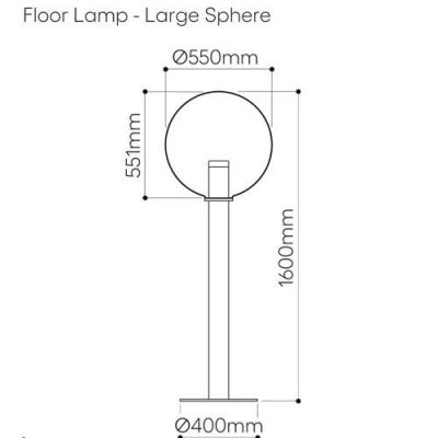 Bomma Phenomena Vloerlamp - Large Ball - Rook grijs - goud