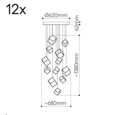 Bomma Pyrite 12 pcs Hanglamp - Zilver