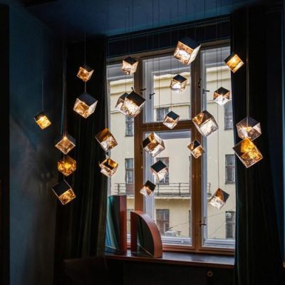 Bomma Pyrite 26 pcs Square Hanglamp - 13x goud 13x zilver