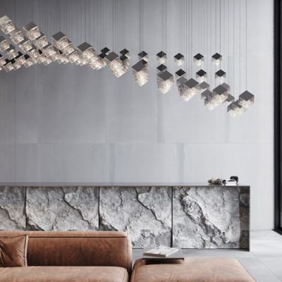 Bomma Pyrite 26 pcs Square Hanglamp - Zilver