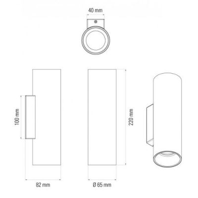 DCW Editions Tobo W65 Wandlamp - Zwart