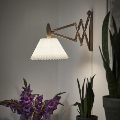 LE KLINT Sax 223-2/17 Wandlamp - Gerookt eiken met papieren kap - Wit