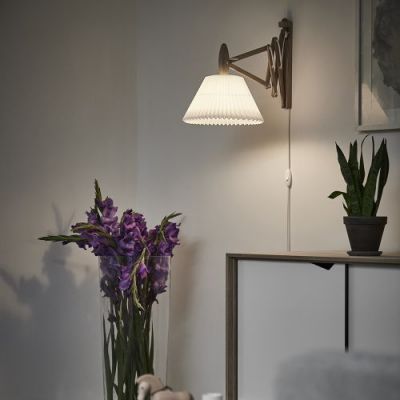 LE KLINT Sax 223-2/17 Wandlamp - Gerookt eiken met standaard kap - Wit