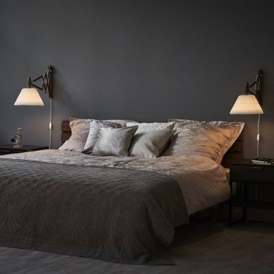 LE KLINT Sax 223-2/17 Wandlamp - Gerookt eiken met standaard kap - Wit