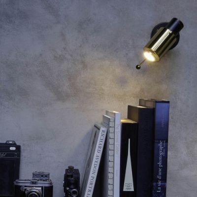 DCW Editions Biny Spot Bulb Wandlamp - Zwart - met stokje - zonder schakelaar