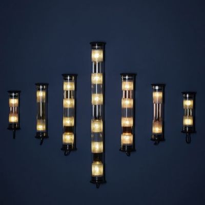 DCW Editions In The Tube 100-500 Wandlamp - Zilver - Gouden mesh - Zwarte stop