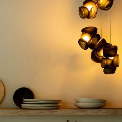 Bocci 100.1 Random Hanglamp - Grijs - 7 mm plafondkapje