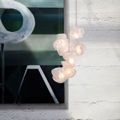 Bocci 100.28 Random Hanglamp - Transparant - Rechthoekige plafondkap