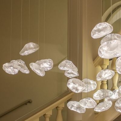 Bocci 73.20 Random Hanglamp - Transparant - Ronde plafondkap