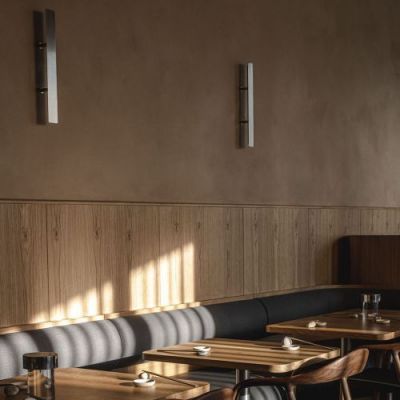 Anour Divar Wandlamp - 100 cm - Geborsteld roestvrij staal