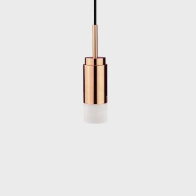 Anour Donya Onyx Cylinder Hanglamp - Witte kap - Gepolijst koper