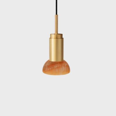 Anour Donya Onyx Moon Hanglamp - Amberkleurige kap - Goud PVD
