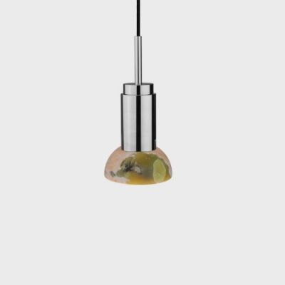 Anour Donya Onyx Moon Hanglamp - Gemixte kap - Gepolijst roestvrij staal
