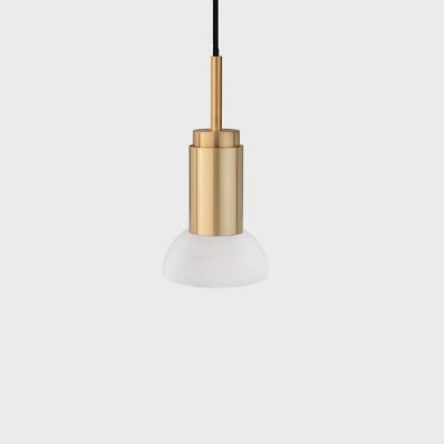 Anour Donya Onyx Moon Hanglamp - Witte kap - Geborsteld messing