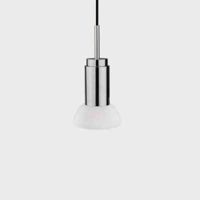 Anour Donya Onyx Moon Hanglamp - Witte kap - Gepolijst roestvrij staal