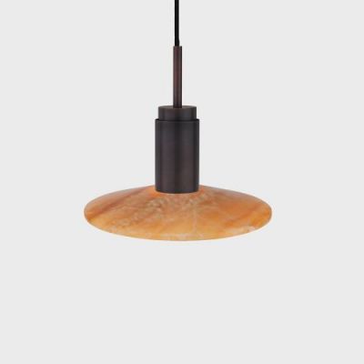 Anour Donya Onyx Solar Hanglamp - Amberkleurige kap - Gebruind koper