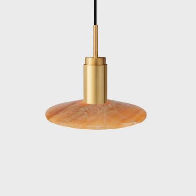 Anour Donya Onyx Solar Hanglamp - Amberkleurige kap - Goud PVD