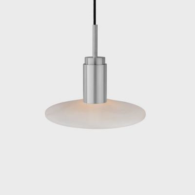 Anour Donya Onyx Solar Hanglamp - Witte kap - Geborsteld roestvrij staal