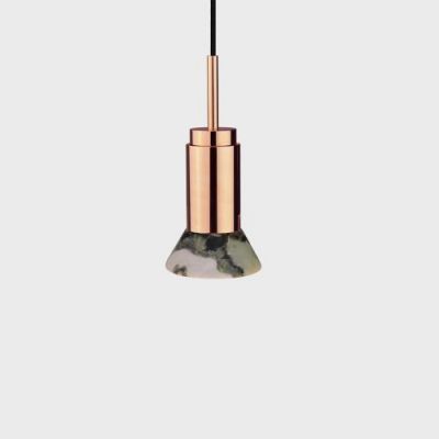 Anour Donya Onyx Trapeze Hanglamp - Gemixte kap - Gepolijst koper