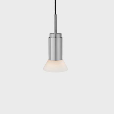 Anour Donya Onyx Trapeze Hanglamp - Witte kap - Geborsteld roestvrij staal