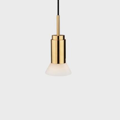 Anour Donya Onyx Trapeze Hanglamp - Witte kap - Gepolijst messing