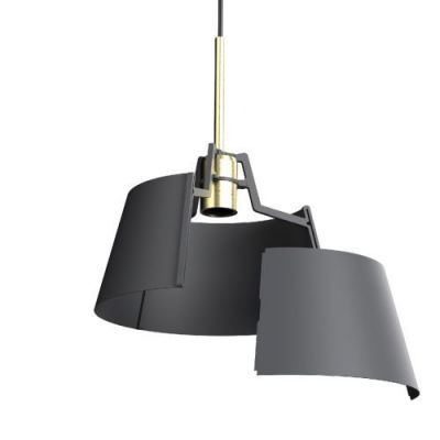 Tonone Bella Hanglamp - Donkergrijs - Messing