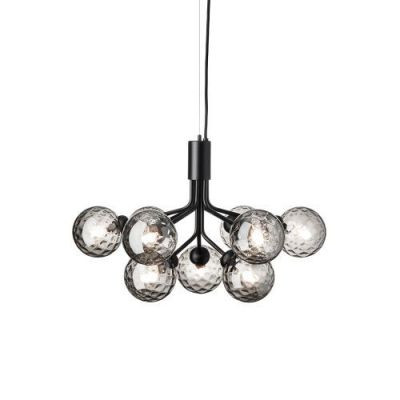 Nuura Apiales 9 Kroonluchter - Zwart - Gerookt glas