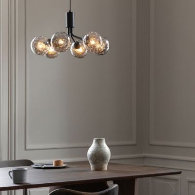 Nuura Apiales 9 Kroonluchter - Zwart - Gerookt glas