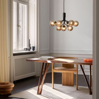 Nuura Apiales 9 Kroonluchter - Zwart - Gerookt glas
