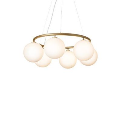 Nuura Miira 6 Circular Hanglamp - Messing - Opaal