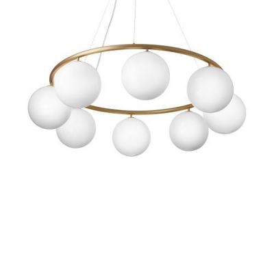 Nuura Miira 8 Circular Hanglamp - Messing - Opaal