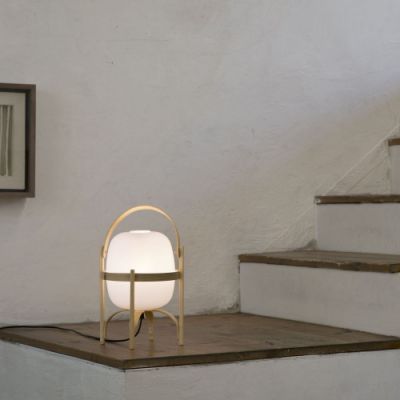 Santa & Cole Cestita Tafellamp - Wit glas
