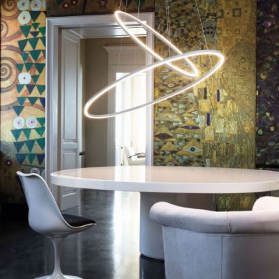 Nemo Ellisse Double Hanglamp - Wit