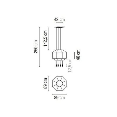 Vibia Wireflow Kroonluchter 0301 - Zwart