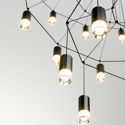 Vibia Wireflow Kroonluchter 0312 - Zwart