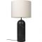 Gubi Gravity XL Low Vloerlamp - Zwart marmer & Canvas wit