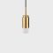 Anour Donya Onyx Cylinder Hanglamp - Witte kap - Gepolijst messing