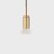 Anour Donya Onyx Trapeze Hanglamp - Witte kap - Geborsteld messing
