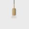 Anour Donya Onyx Trapeze Hanglamp - Witte kap - Gepolijst messing